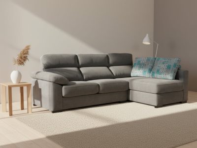 Canapé d’angle convertible gris - Lea