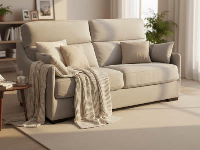 Canapé convertible rapido gris clair Katia – Matelas 18 cm