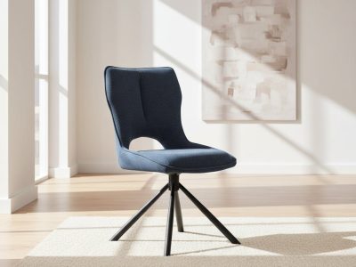 Chaise pivotante de salle à manger bleu - Morina