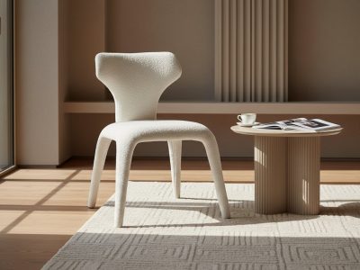 Chaise bouclette pour salle à manger - Harty