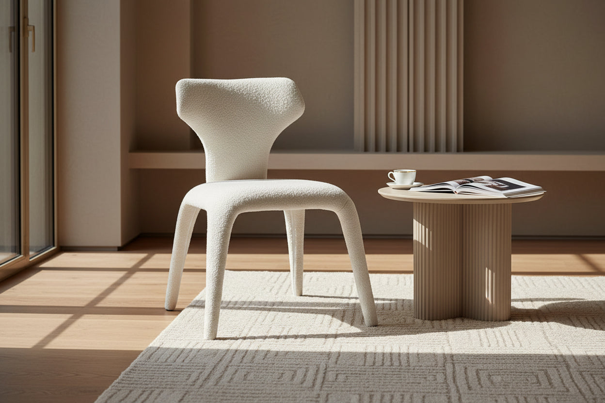 Chaise bouclette pour salle à manger - Harty