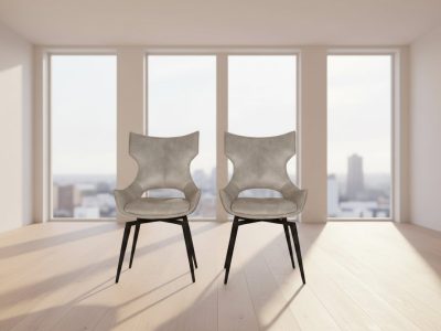 Lot de 2 chaises pivotante en velours - Camille