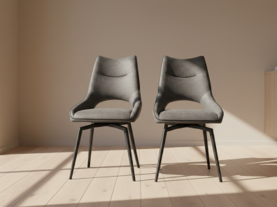 Chaise tissu gris pivotante - Fugace Tablacasa