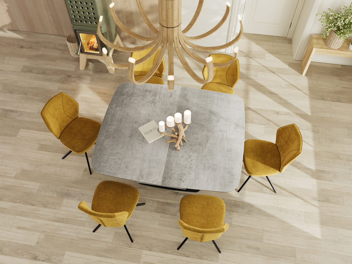 Table carrée extensible céramique Santiago Akante – 135 à 175 cm
