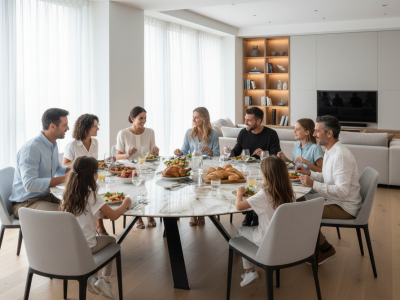 Table ronde extensible céramique rotative Austin Akante – 115 à 190 cm