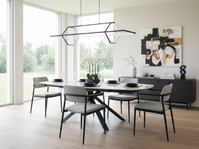 Table ronde extensible céramique pivotante Kheops – 120 à 190 cm