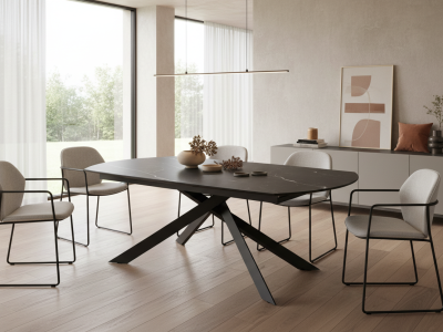 Table ovale extensible céramique Grande Kheops – 160 à 240 cm