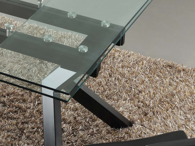 Table en verre extensible pieds métal - William