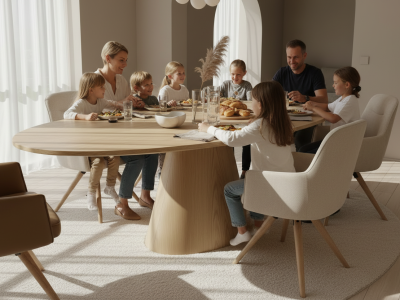 Table ovale en bois de salle à manger - Tulipe